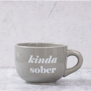 “Kinda Sober” 24 oz. Gray Cappuccino Mug - Brand New in Box